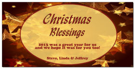 Holiday Card w-Envelope 8 x 4 Stars Blessing Stars Business design